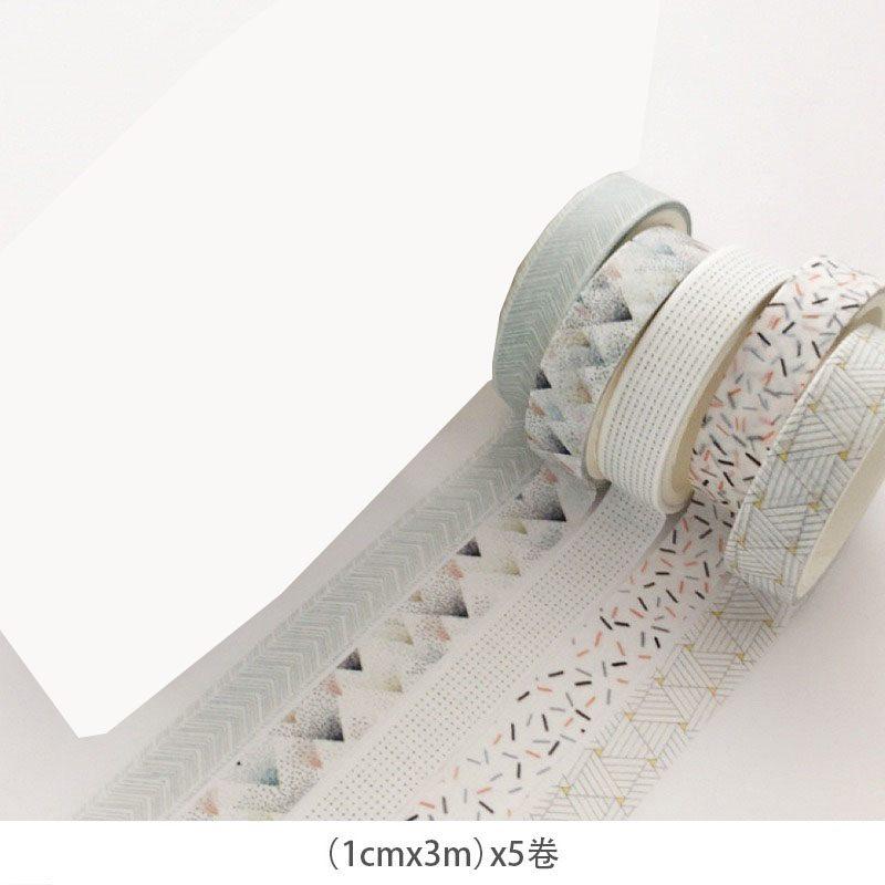 5rolls/box Hand Tent Tape Basic Girl Heart Color and Paper Tape
