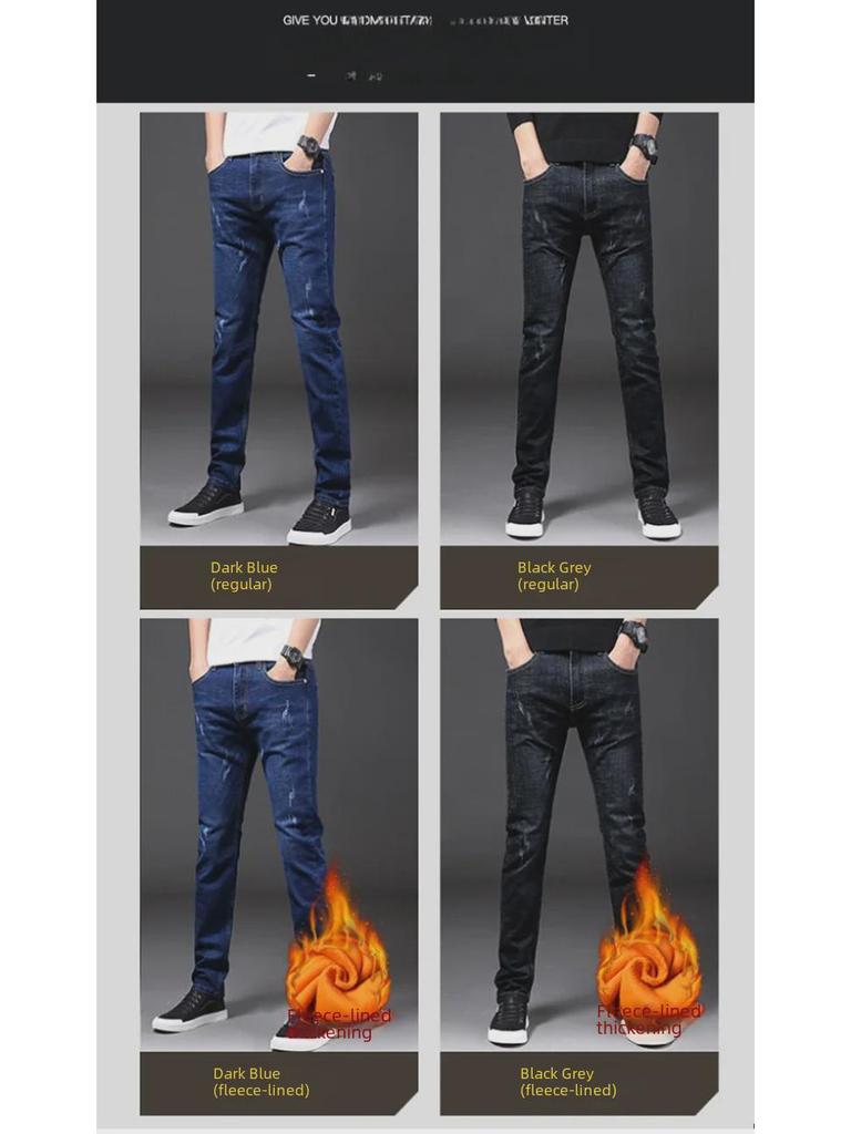 Herrenjeans mit geradem Bein für Frühling und Herbst: High-End Casual National Trend