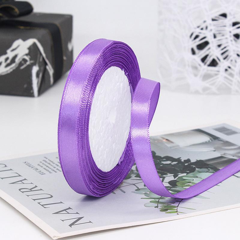 Factory Wholesale 1.5 Inches Single Sided Pastel Satin Ribbon Decorative Polyester Fabric Solid Logo Hair Gift Decoration