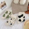 3 Pairs Cute Cow Spots Print Socks, Thickened & Warm Coral Fleece Socks, Women's Stockings & Hosiery