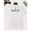European Sizes Men's Christian Faith T-Shirt - "Pray Wait Trust God Has a Plan" Religious Back Print, Soft Breathable Church Clothing