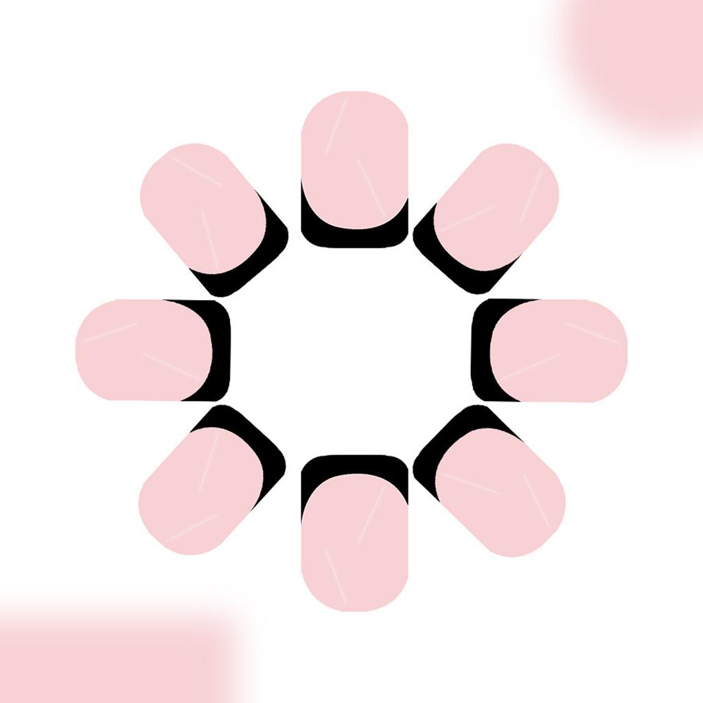 24 Pcs Short Square False Nail French Tip Stick On Nail Artificial Nail Glossy Press On Nail Acrylic Nail for Woman