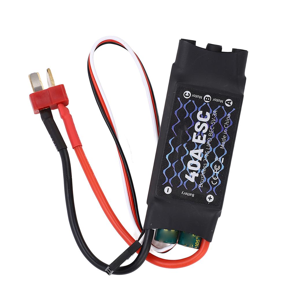 40A Brushless ESC 2?4S 5V 3A BEC Electric Speed Controller with Male T Plug for RC Fixed Wing