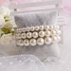 Elegant White Pearl Bracelet for Women, Classic Round Simulated Pearl Bangle, Dainty Wedding Bridal Jewelry, Gift for Mom, Mother's Day Gift