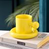 Vysoce hodnotný keramický hrnek Macaron Nordic INS, sada podšálků a hrnků na kávu, kreativní dárek