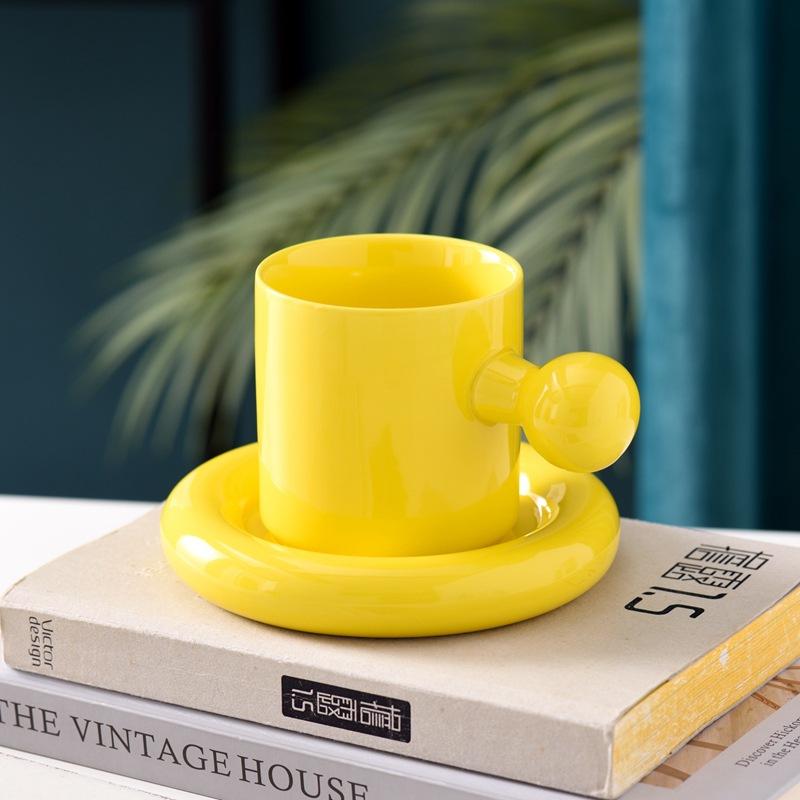Vysoce hodnotný keramický hrnek Macaron Nordic INS, sada podšálků a hrnků na kávu, kreativní dárek