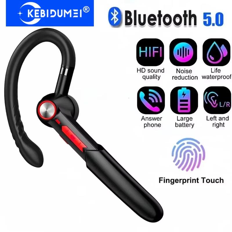 Business-Kopfhörer Bluetooth 5.0 Freisprech-Funkkopfhörer Stereo-Musik-Ohrbügel-Headset mit Mikrofon für Fahren und Meetings