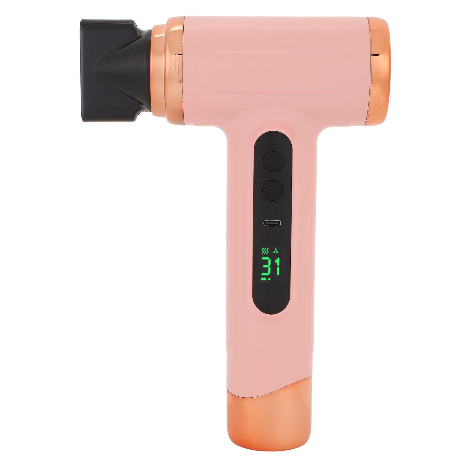 

Cordless Hair Dryer 15600mAh Portable USB Rechargeable Hair Dryer with USB Charging Cold Hot Wind 200W for Students розовый