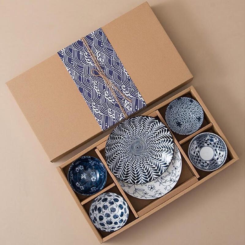 

Jutaoren New Blue & White Bone China 6-Piece Dinnerware Set