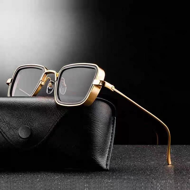 2025 Indian-Style Retro Square Frame Metal Sunglasses for Men