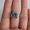 Blue Topaz Ring: 925 Sterling Silver Boho Ring, December Birthstone