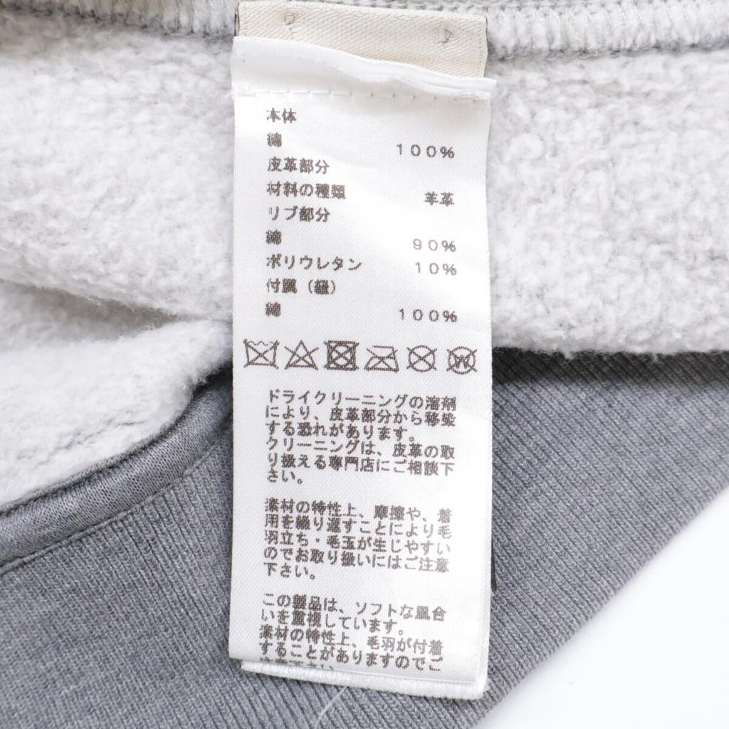 HERMES [Domestic Regular / Made in 2022] Horse Leather Patch Pullover Sweatshirt / tops L grayUsed