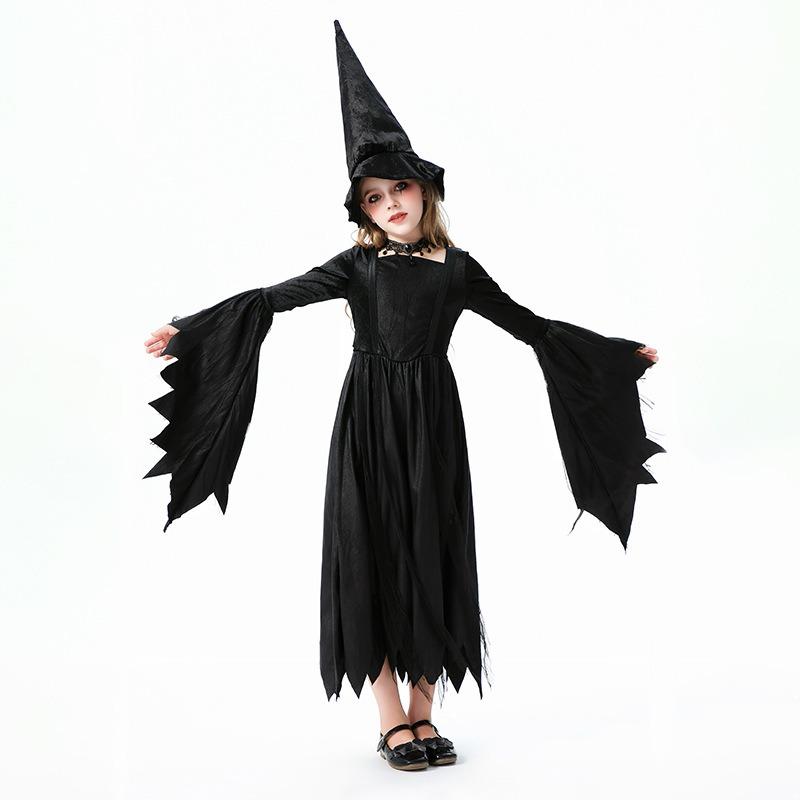 Halloween Costume Children's Carnival Witch Girl Dress Witch Dress Vampire Show Costume