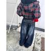 BeatStreet Stylish Chic Elegant Embroidered Patchwork Jeans Women Vintage Washed Draping Denim Straight Loose Fit Slimming Versatile Pants