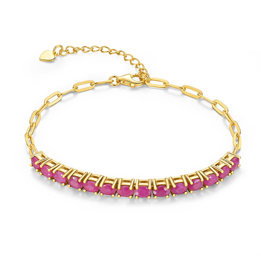 Luxusní dámský náramek z ryzího stříbra 925 Oválný přírodní plněný rubín 3*4mm pravé drahokamy Klasické jemné šperky jako dárek k narozeninám