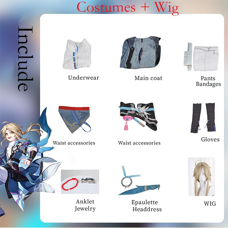 

Свернуть Звездный купол Железнодорожная игра Cos Yanqing Косплей Мужская игра Miha Comics COS XL золотой/циан