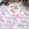 MARFOREVER Winter Baby Shower Table Confetti, 200 Pcs Glitter Pink Silver Snowflake Baby Confetti Table Decorations Winter Gender Reveal Sprinkle for