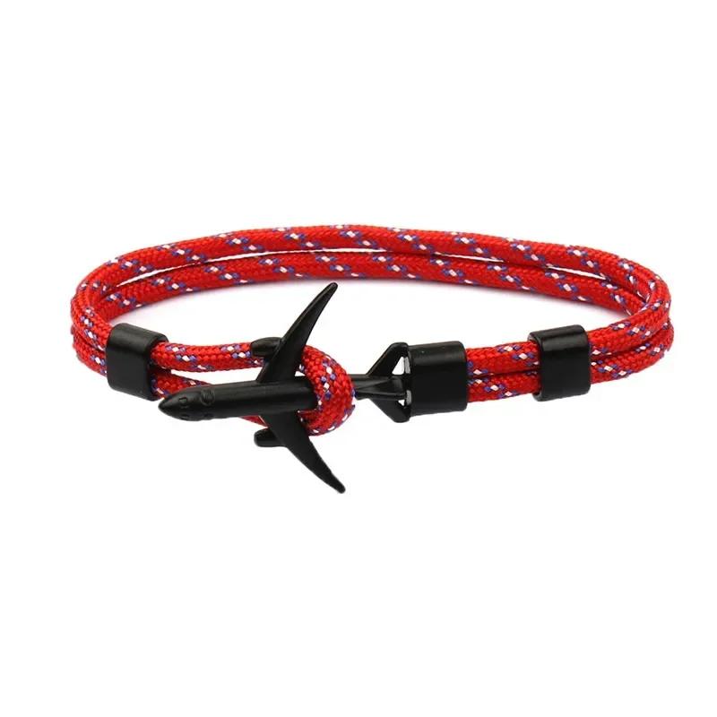 Summer Hot Boeing Airplane Anchor Bracelet Men Nylon Rope Chain Charm Bracelets For Women Survival Aviation Style Sport Bracelet