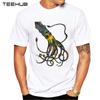 TEEHUB Electric Squid Men T-Shirt Hipster Octopus Design Short Sleeve Tops Geek Men's Tee Shir