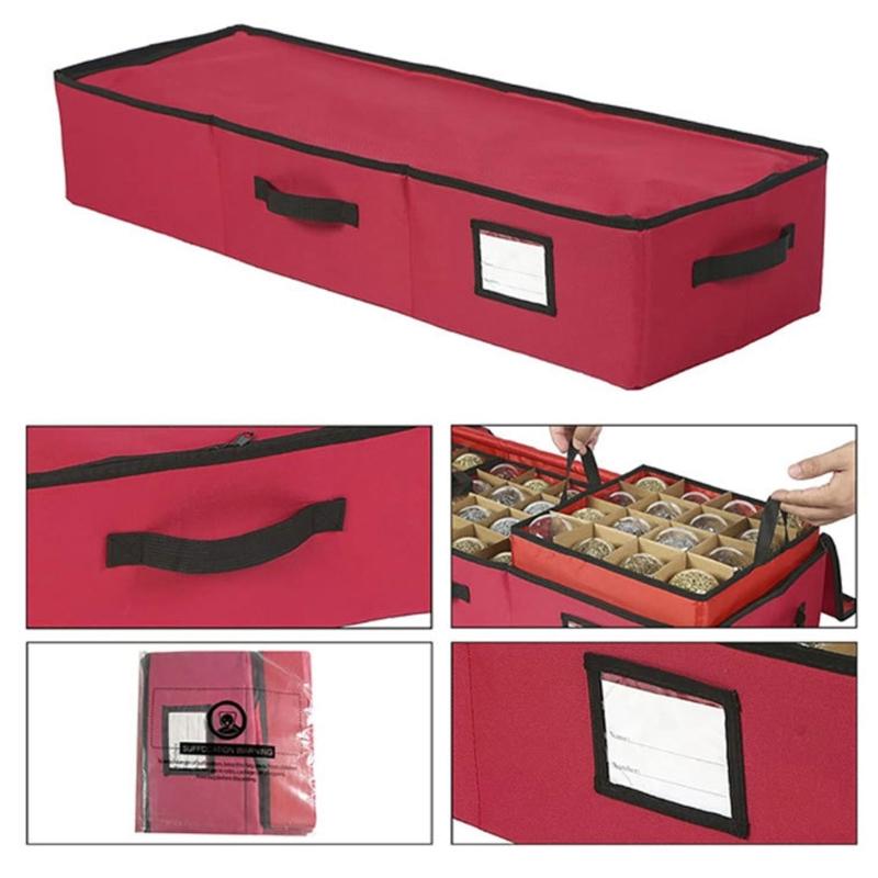Foldable Compartment Organizers Box Waterproof Oxfords Cloth for Christmas Light Storage