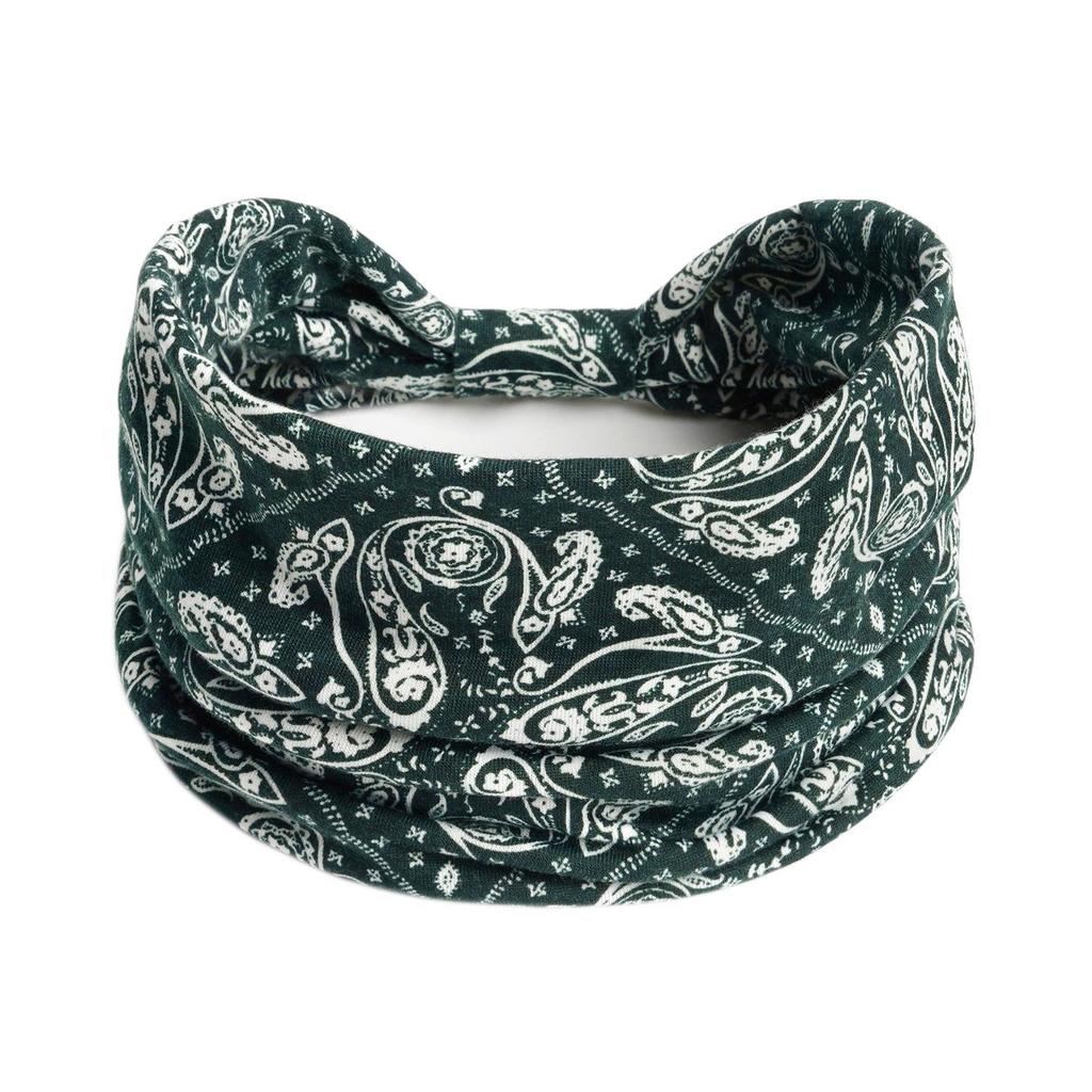 Bandeau large rétro à motif cachemire pour femmes - Bandeau de sport élastique coloré pour yoga