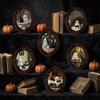 Halloween Collectible Magnets Dark Style Refrigerator Magnet, Retro Gothic Oval Photo Party Supplies Frame Decorative Magnetic Sticker for Metal