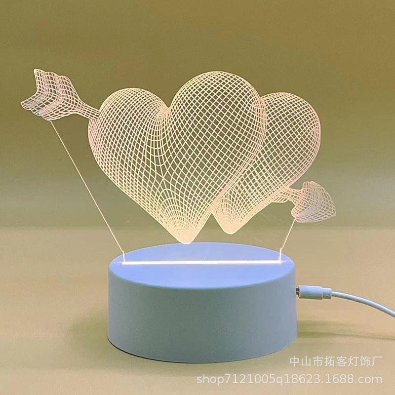 3D Bear Night Light USB LED Lamp – Acrylic Cute Animal Mood Light for Bedroom Desk Shelf, Christmas Birthday Wedding Gift for Her Him