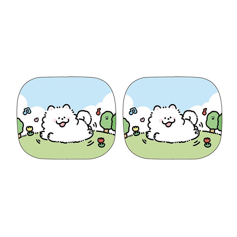 Cute Pet Cartoon Car Sun Shade: Universal Heat Insulation & Sun Protection for Front & Rear Windows with Electrostatic Adsorption.