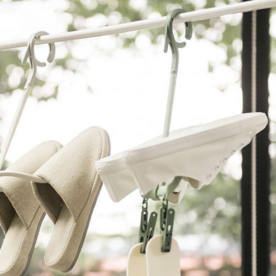Rotating Double Hooks Windproof Anti-skid Household Shoe Drying Rack Hanger