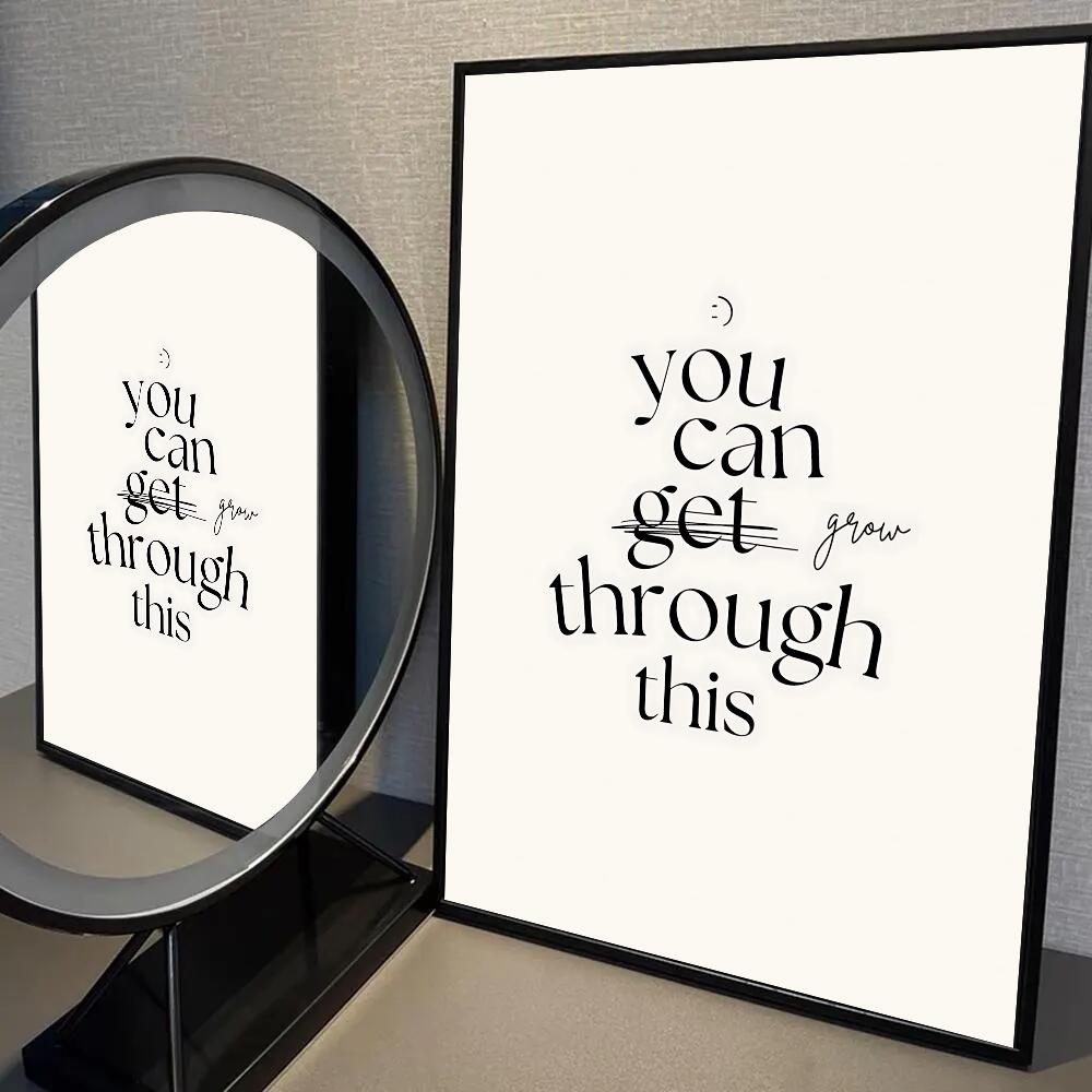 1PC Inspirational Quotes Poster Self-adhesive Art Waterproof Paper Sticker Coffee House Bar Room Wall Decor