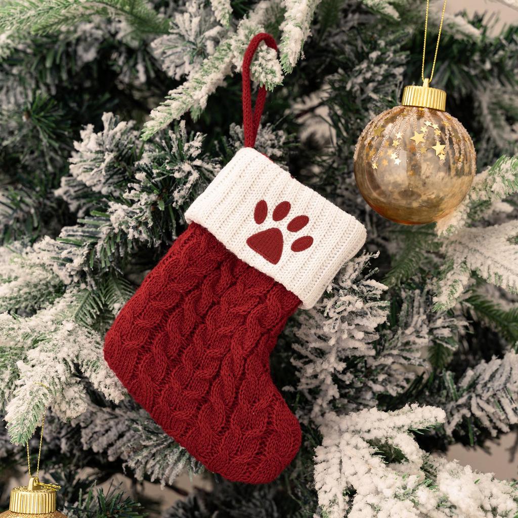 Cute Christmas Knitted Wool Stockings - Festive Tree Ornaments and Decorative Props