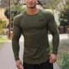 Muscleguys New American Fitness Long Sleeve T-Shirt Sports Men's Running Training Cotton Top