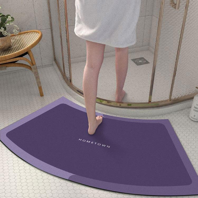 Diatom Mud Floor Mat Arc-shaped Dirt-resistant Anti-slip Mat Household Absorbent Bathroom Floor Mat Bathroom Door Simple Foot Mat