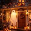 Glowing Halloween Scene Accessories 3Pcs Lighted Hanging Ghost Decorations,Glowing Warm LED Floating Ghosts, Swinging Creepy Yard Decorations