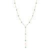 Factory  S925 Sterling Silver Y-shape Turquoise Sweater Chain Necklace for Women Dainty Daily Wear Necklace Jewelry
