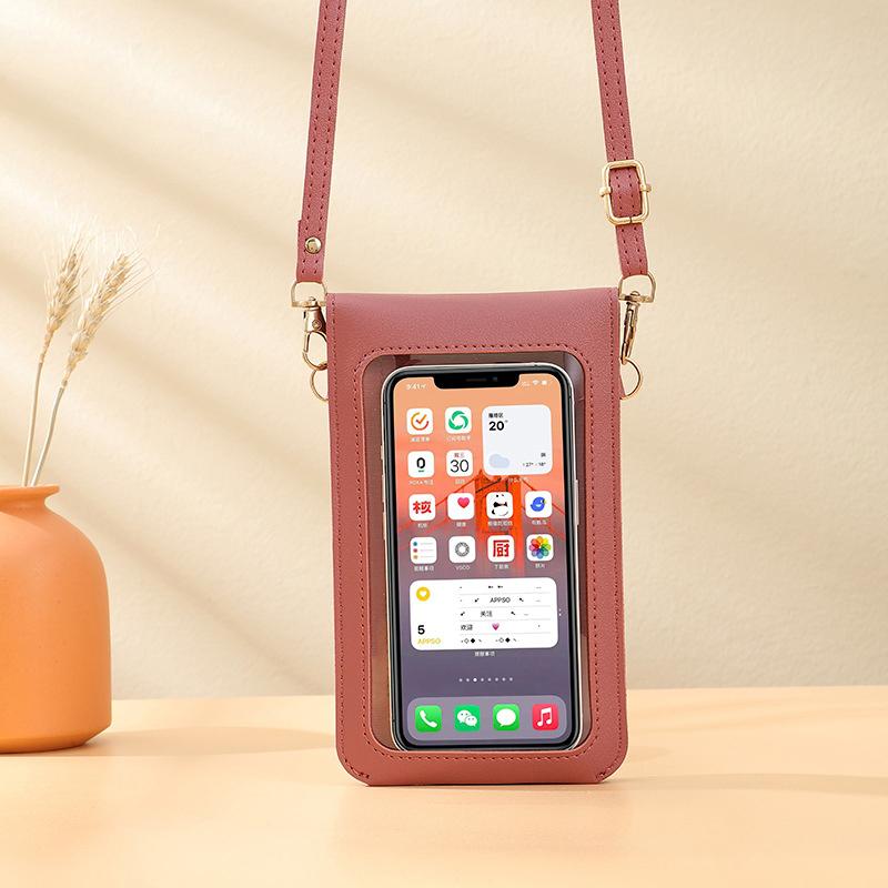 Touch Screen Mobile Phone Bag, Women'S Floral Printed Crossbody Bag, Fashionable Flip Bag