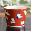 Waza No Kura Stylish Kutani Ware Soba Choko (Soba Cup) with Cat Design, High-Quality Ceramic, Made In Japan
