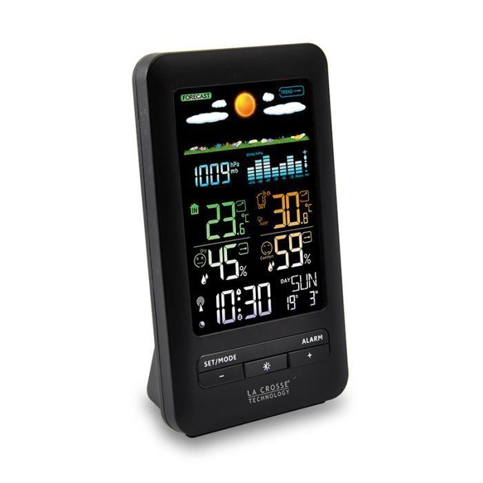 Station météo la crosse technology ws6205-bla avec écran coloré noir