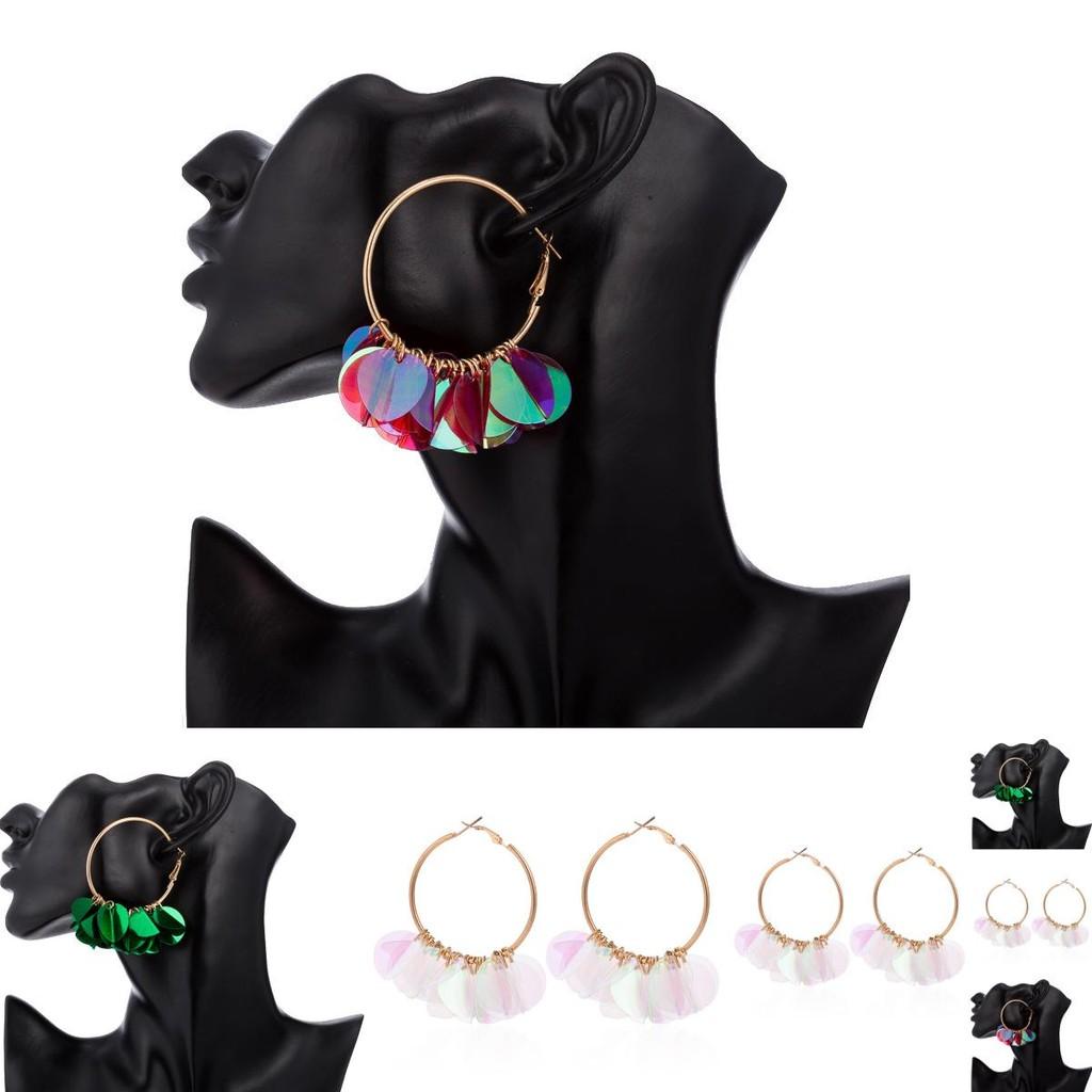 Minimalist Alloy Floral Earrings With Sparkling Sequins For Stylish Outfits