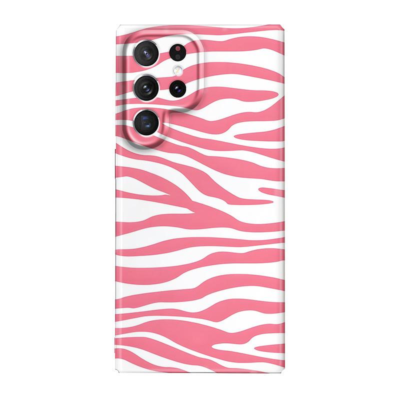High-value pink and white stripes are suitable for Samsung Galaxys25 mobile phone case women's s22 + hot-selling s24 film