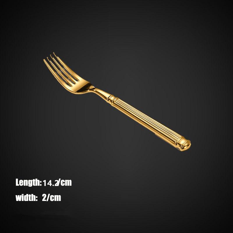 

Золотые наборы из нержавеющей стали для подарка гостям столовые приборы с римской ручкой ножи, вилки, ложки, лопатки для торта Товары для кухни ресторана