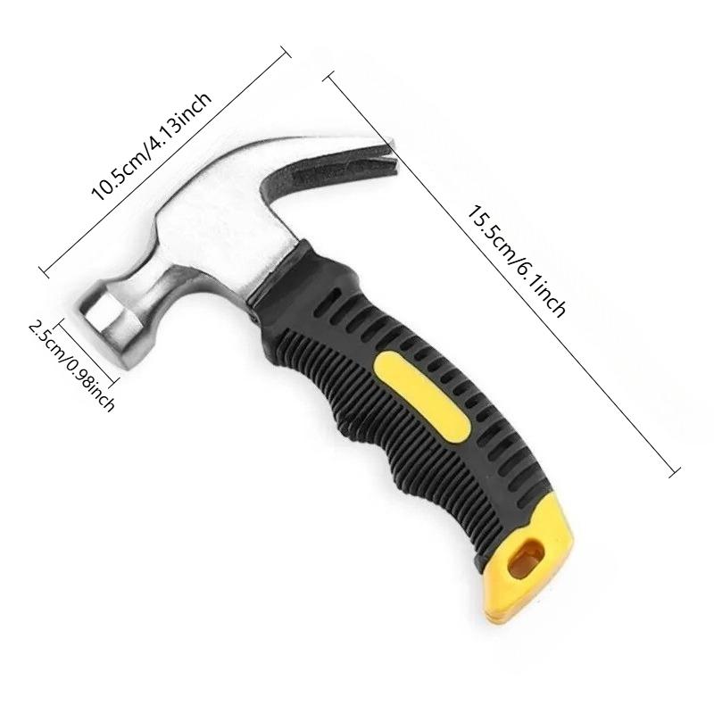 25MM Multifunctional Mini Ramshorn Hammer 160 mm Engineering Handle Lightweight Portable Carpentry Window Breaking Hand Tools Home