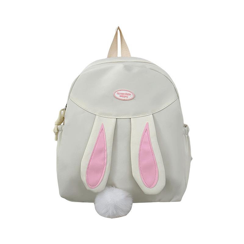 School bag, solid color cute rabbit backpack, girls' backpack, commuting elementary school student's backpack, new little rabbit backpack