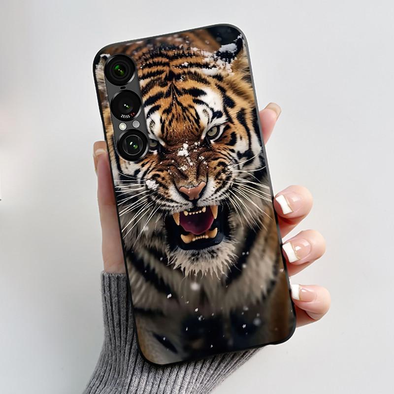 

Fashion Black Phone Case For Sony Xperia 1 VII Jelly Candy Colored Anti-scratch Shell Trendy Beautiful Aesthetic Sunflower Sony Xperia 1 VII