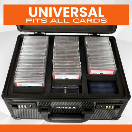 PREZA Grade Card Storage Box - Premium Trading Card Case for Grade Sports and TGC Collections - Carbon Fiber Slab Case Storage (Large)