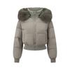 Winter Women's Super Short Hooded Loose Big Fur Collar Thickened Cotton Clothes Korean Version