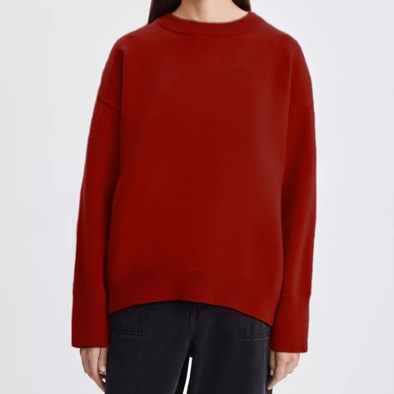 Autumn and Winter Sweaters, Popular Russian Products, Women's Clothing, Knitted Sweaters, Round Neck, Solid Color, Loose, Fashionable Sweaters