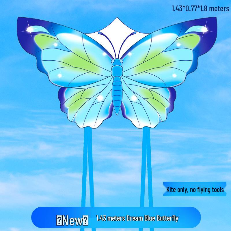New Dream Butterfly Kite - Blue Pink, High-Grade With Line Reel, Suitable for Adults & Children, Easy to Fly