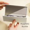 Durable Magnetic Buckle Eyeglasses Case Portable PU Leather Eyewear Protective Case Flocking Inside Lightweight Sunglasses Box