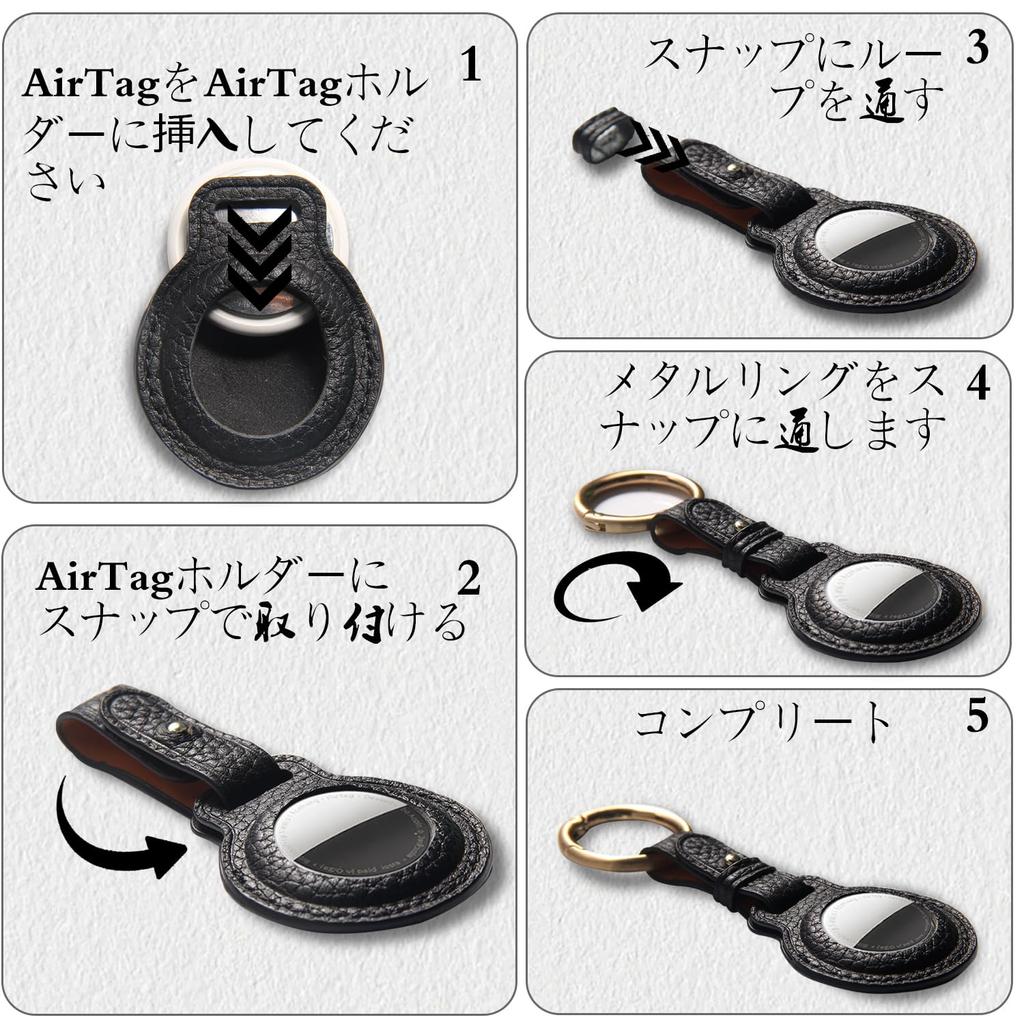 [XGUO] Leather Air Tag Holder - Suitable for Airtag, Safe